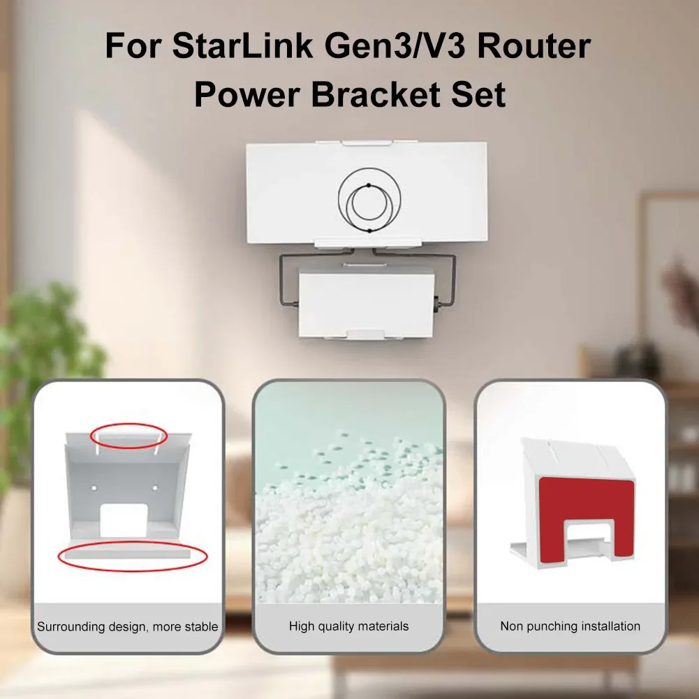 For StarLink Gen3/V3 Router Power Bracket Set Wall Mounting Bracket