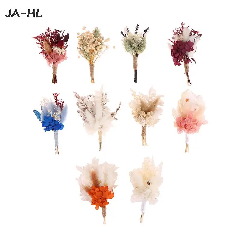 

1pc new Floral Wedding Gypsophila Dried Flowers&Leaves Mini Bridesmaid Bouquets Table Card Photo Props DIY Craft Home Decor