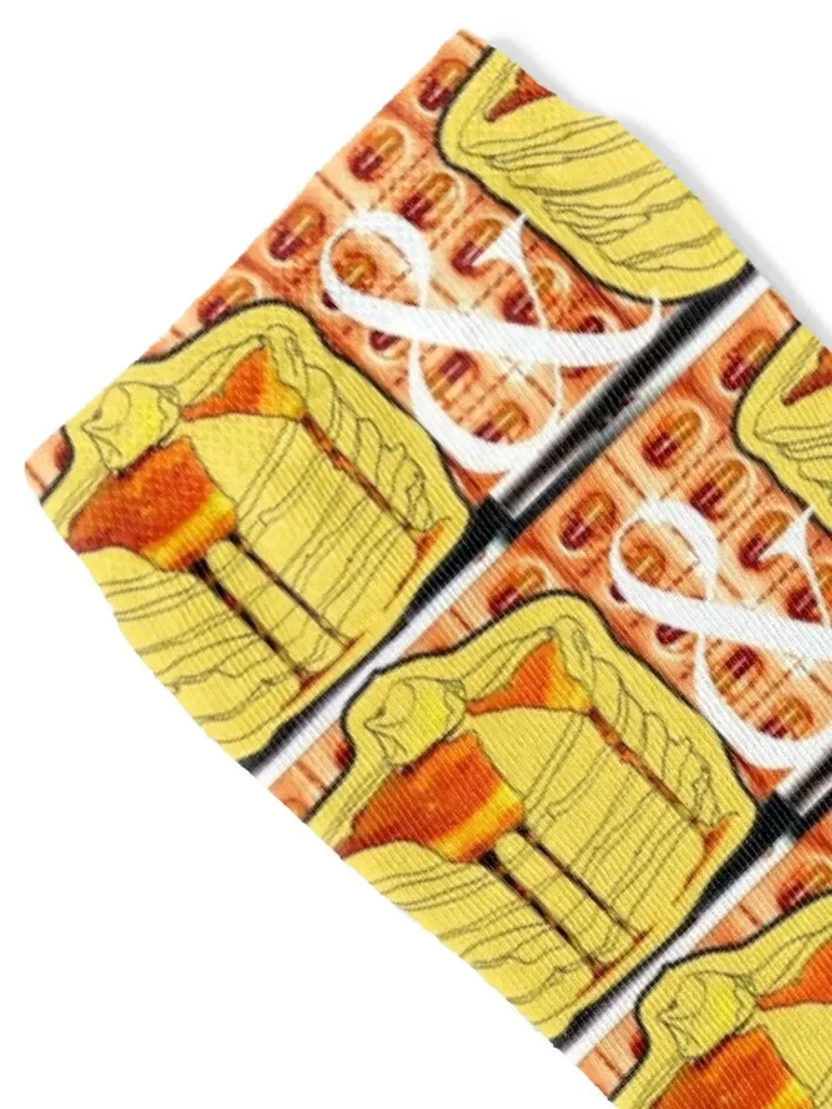 Pancakes and Prozac Mixed Media Syrup Pills Poster Socks Lots Stockings Argentina professional running Socks Men Women's