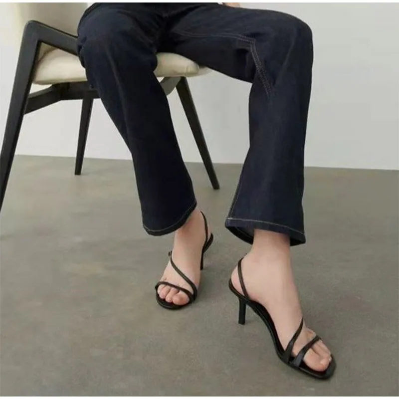 Vanessas women’s sandals thin heels buckle pu leather non-slip platform high heels