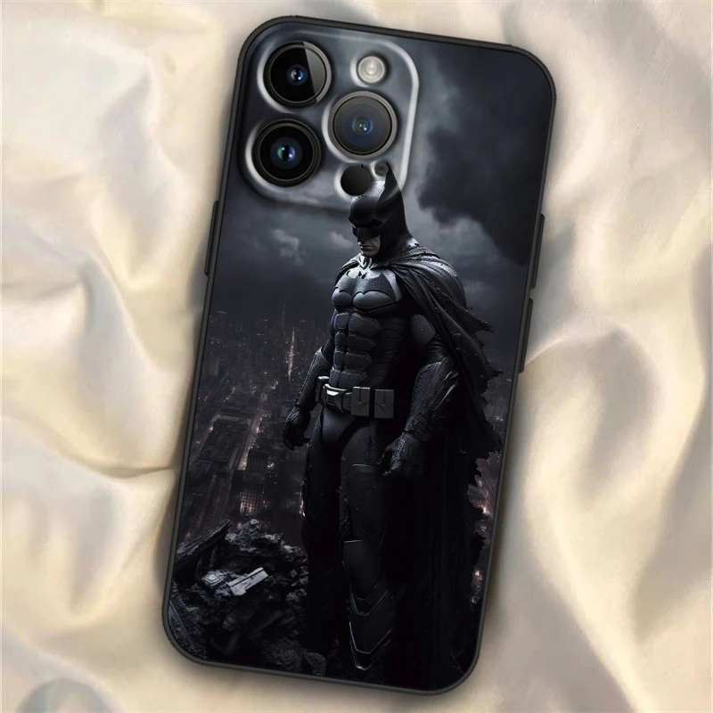 thumbnail image 1 of Funda de teléfono negra suave a prueba de golpes para Apple, b-batman Hero, iPhone 15 14 13 12 11 XS XR X 8 7 Pro Max Plus Mini, 1 of 5