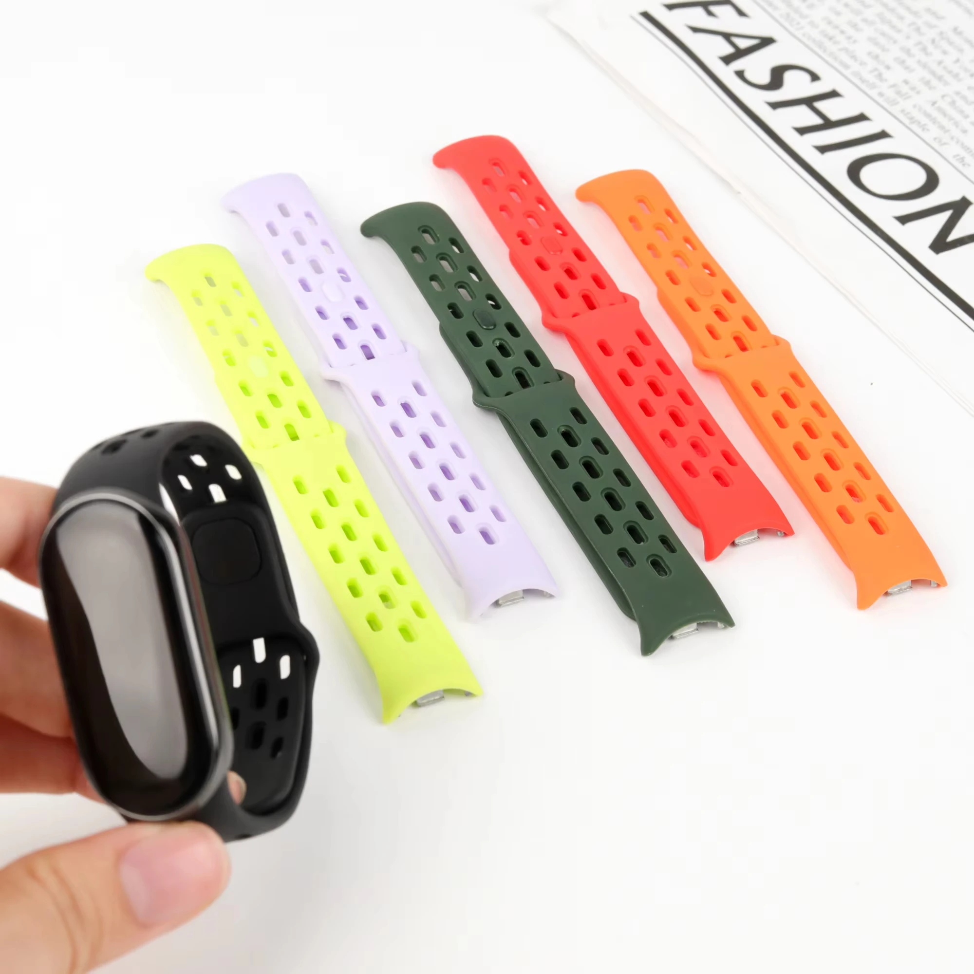 2 Em 1 Case + Strap Para Xiaomi Mi Band 9/8/7/6/5 Pulseira Esportiva De