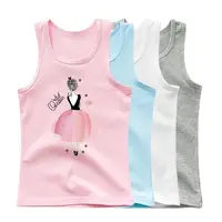 Kawaii Girls Sleeveless T Shirts Ballet Dance Kids Cartoon Print Vest Dancer Summer Children's Cotton Tank Tops Fashion Clothes 1