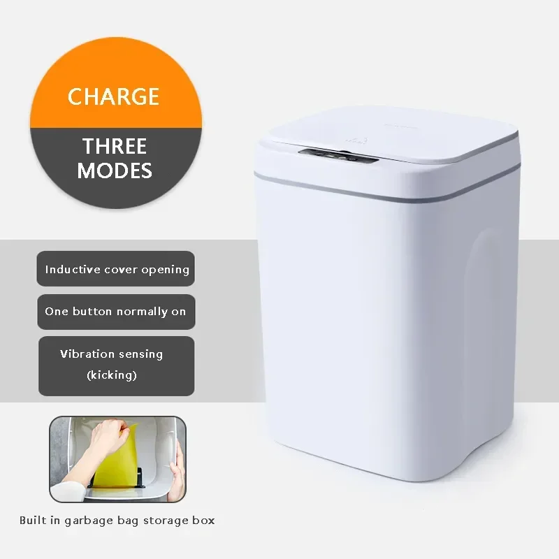 Desktop trash can,trash can 12/14/16L Intelligent Automatic Sensor Electric Waste Bin for Kitchen Bathroom