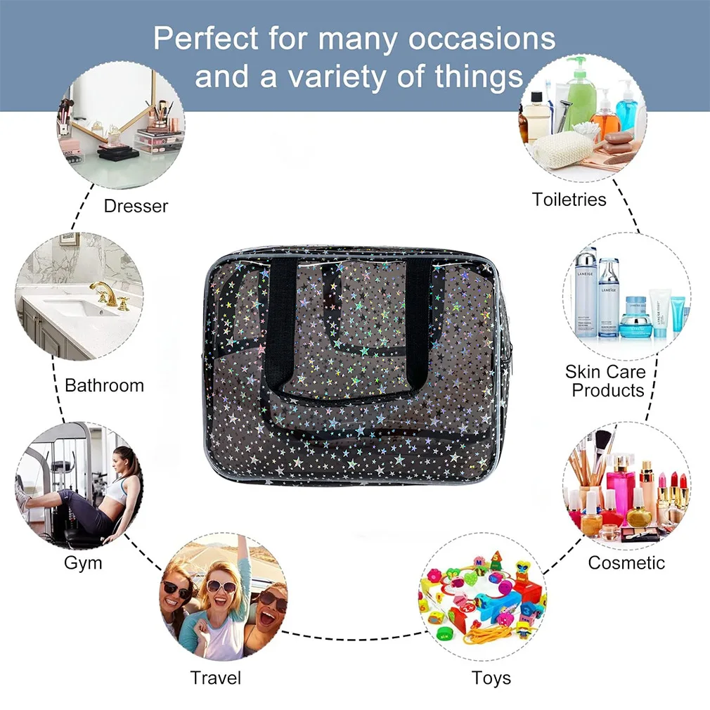 Neuankömmling Kosmetiktasche für Frauen, tragbare Reise-Kulturtasche, langlebiges PVC-Material, Reißverschluss, großer, transparenter Make-up-Organizer – Detail 12