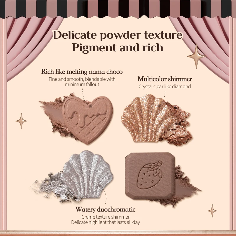 Flower Knows Chocolate Wonder-Shop Eight-Color Eyeshadow Palette