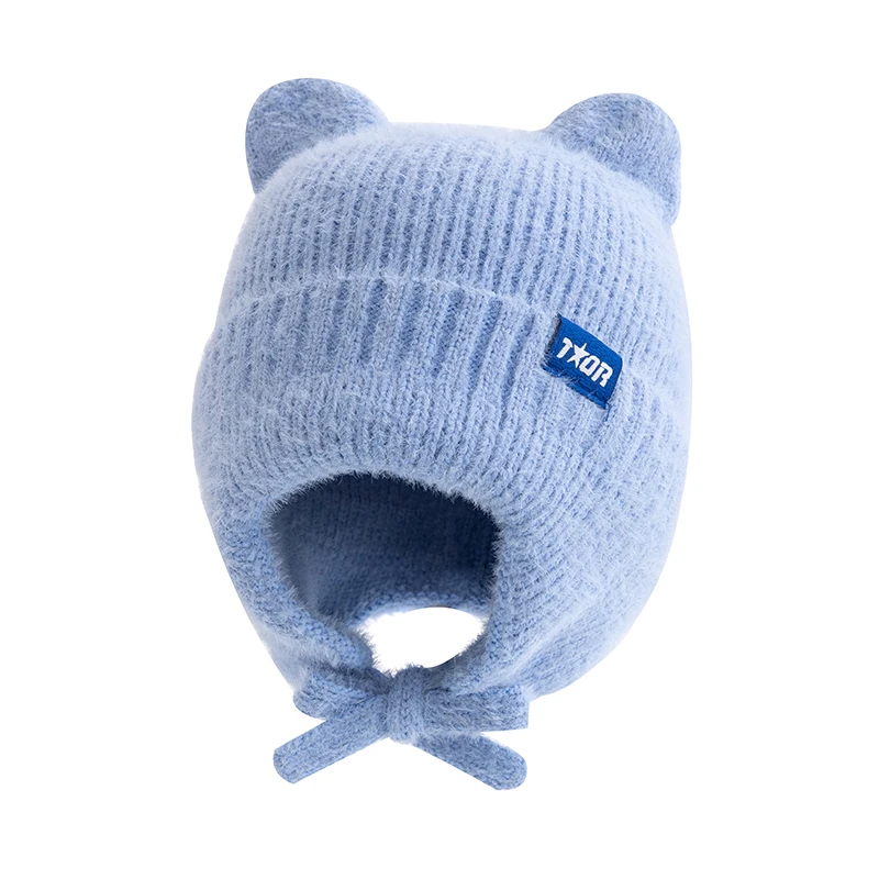 Heißer Verkauf Frauen Nette Katze Ohr Earflap Winter Hut Mode Gestrickte Hut Kpop Stil Weiche Beanie Hüte Candy Farben Streetwear Kappe – Detail 5