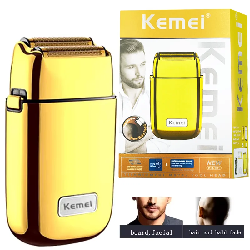 Original Kemei Rechargeable Powerful Electric Shaver Men Hair Beard Electric Razor Bald Head Shaving Machine Finishing Fades Set electric shaver