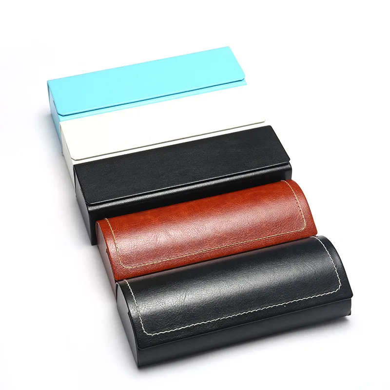 Leather Glasses Case Waterproof Hard Frame Eyeglass Case Women Man Reading Glasses Box Multicolor Spectacle Cases