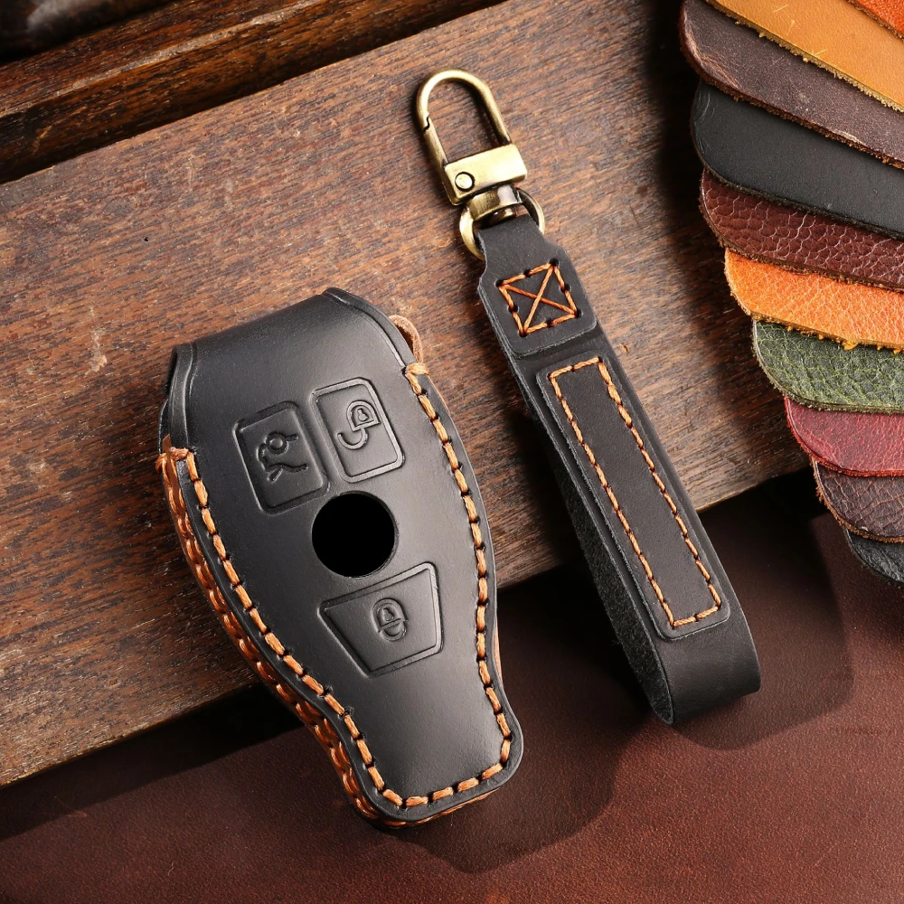 Custodia Per Chiave Auto In Pelle Per Mercedes Benz A B C E Classe R Gls Gla Glk Glc Cls Cla Amg W204 W205 W212 W463 W176