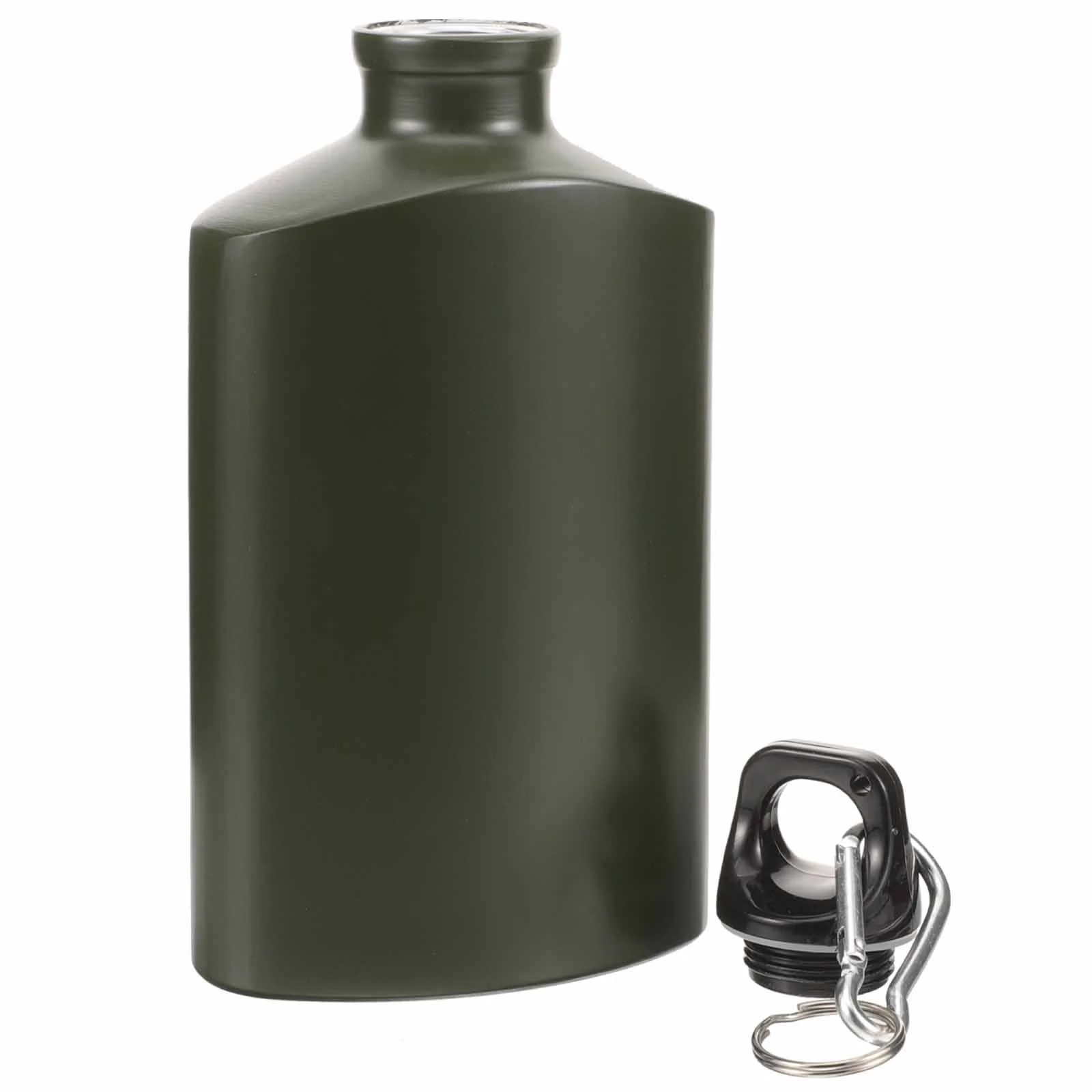 

Flat Camping Water Bottle Portable Aluminum Water Canteen Hook Wear-Resistant Outdoor Travel Hiking Sport Recreation