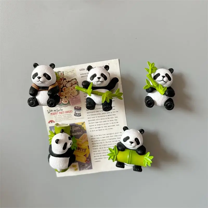 3Dパンダ冷蔵庫用マグネット,家の装飾ギフト,かわいいマグネット,8個,4