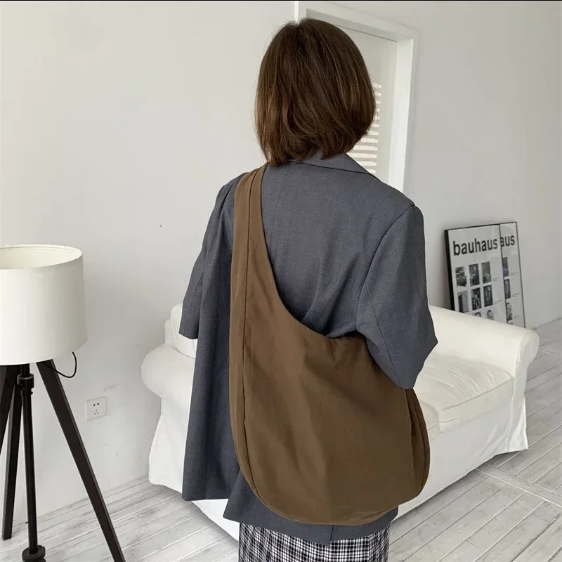 Women's Canvas Crossbody Bag - Casual Dumpling Shoulder Bag For Commuting & Travel - View #2