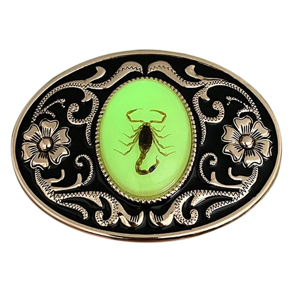

Cheapify Dropshipping Oval Green Luminous Realistic Scorpion Belt Buckle for Men Stereographic Floral Hebilla Cinturon Hombre