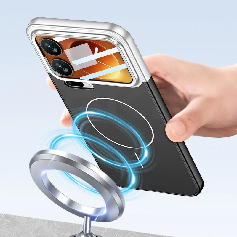 Enhanced Shockproof Matte Magnetic Wireless Charging Back Glass Case