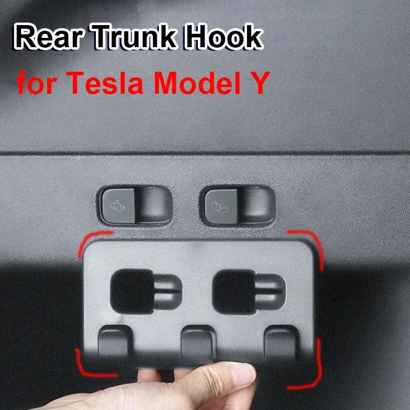 Rear trunk hook Tesla Model Y storage holder bag umbrella water bottles trunk grocery bag hook hanger car accessories