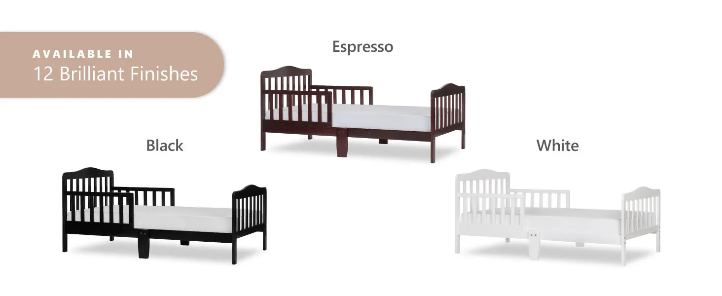 dream on me toddler bed in cherry,baby toddler bed in black,convertible toddler bed, convertible bed