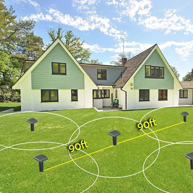 Napenergia Móli Patkányriasztó Ultrahangos Rieller Denevér Kerti Kártevők Elrettentő Kültéri Kártevői Egér Csapda Eszköz - Image 4