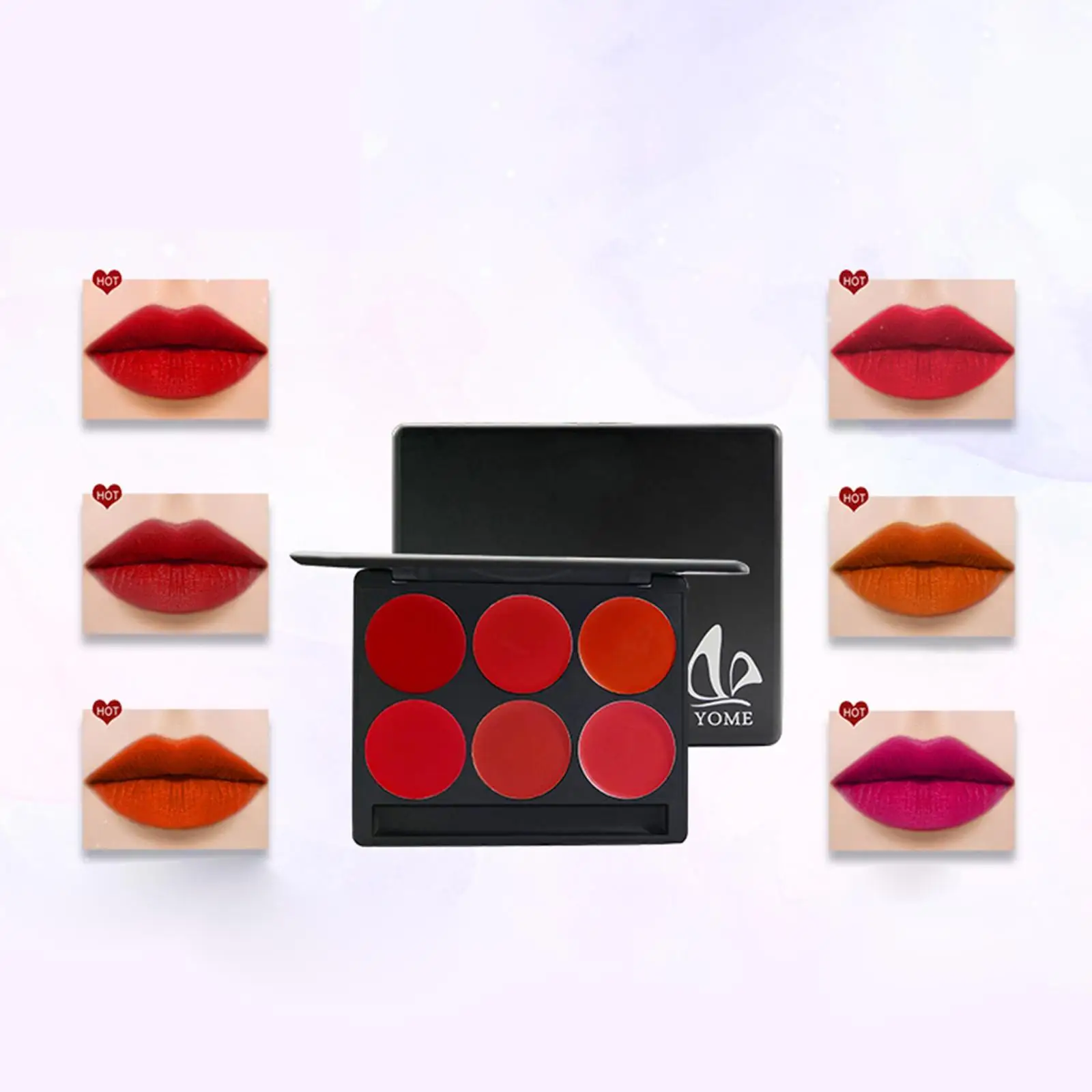 

6 Colors Lipstick Palette Moistening Smooth Matte Lipstick Lip Glosses Makeup Palette for Office Bar Women Girls Fesstival Dates