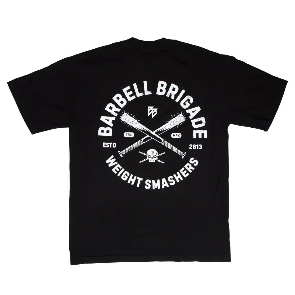 Barbell Brigade WEIGHT SMASHERS TEE Men's Short Sleeve Fitness T Shirt Running Sport Gym Muscle T-shirts Oversized Workout Tops