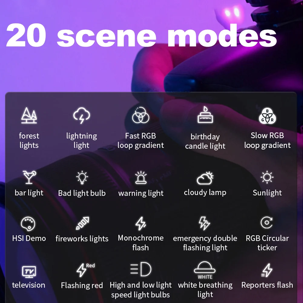 3000-9900K RGB LED Video Light Photography Fill Camera Lighting Panel Type-C Rechargeable Dimmable Photography Fill-in Lamp ﻿