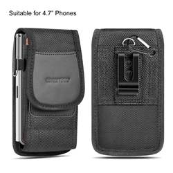 Nylon Cloth Phone Belt Clip Pouch with Card Slot - Horizontal Carrying Bag (Horizontal L)