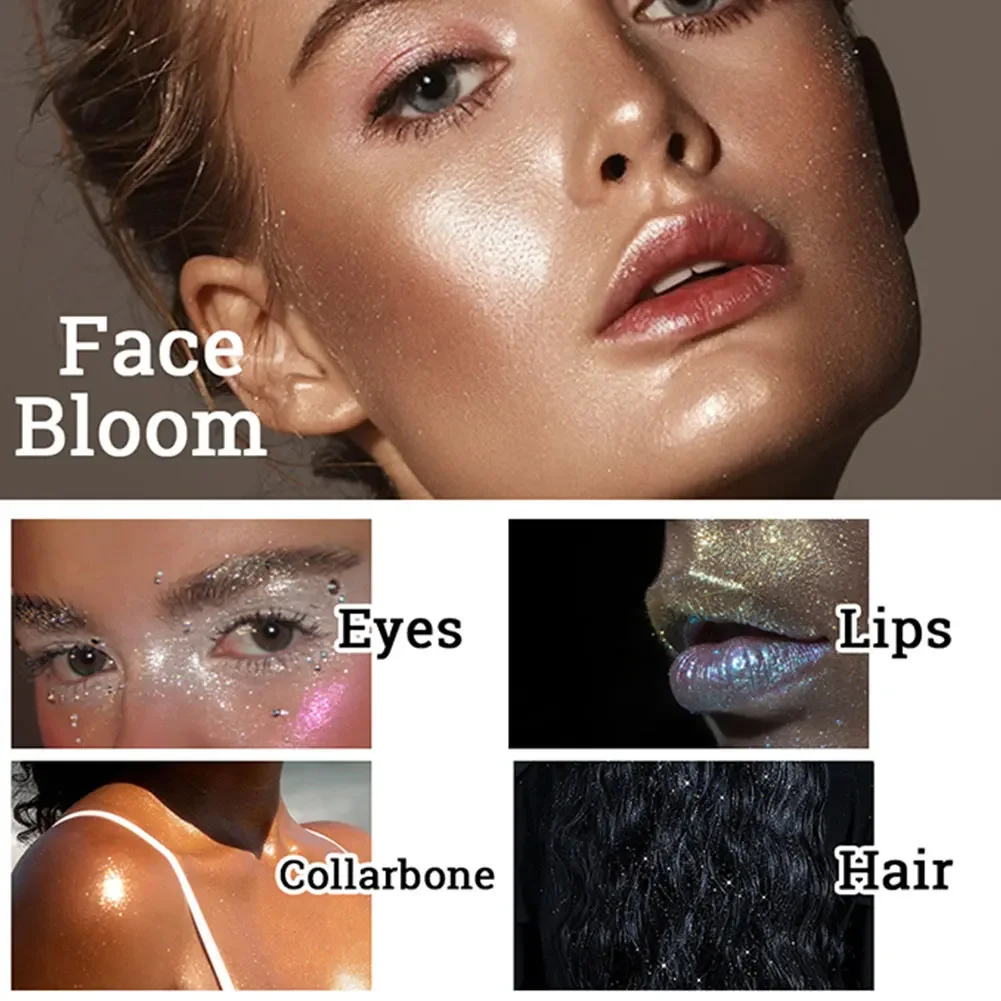 6 Colors Body Glitter Shimmer Waterproof Face Glitter Highlighter Powder High Gloss Sexy Female Contour Blush Powder Makeup 6