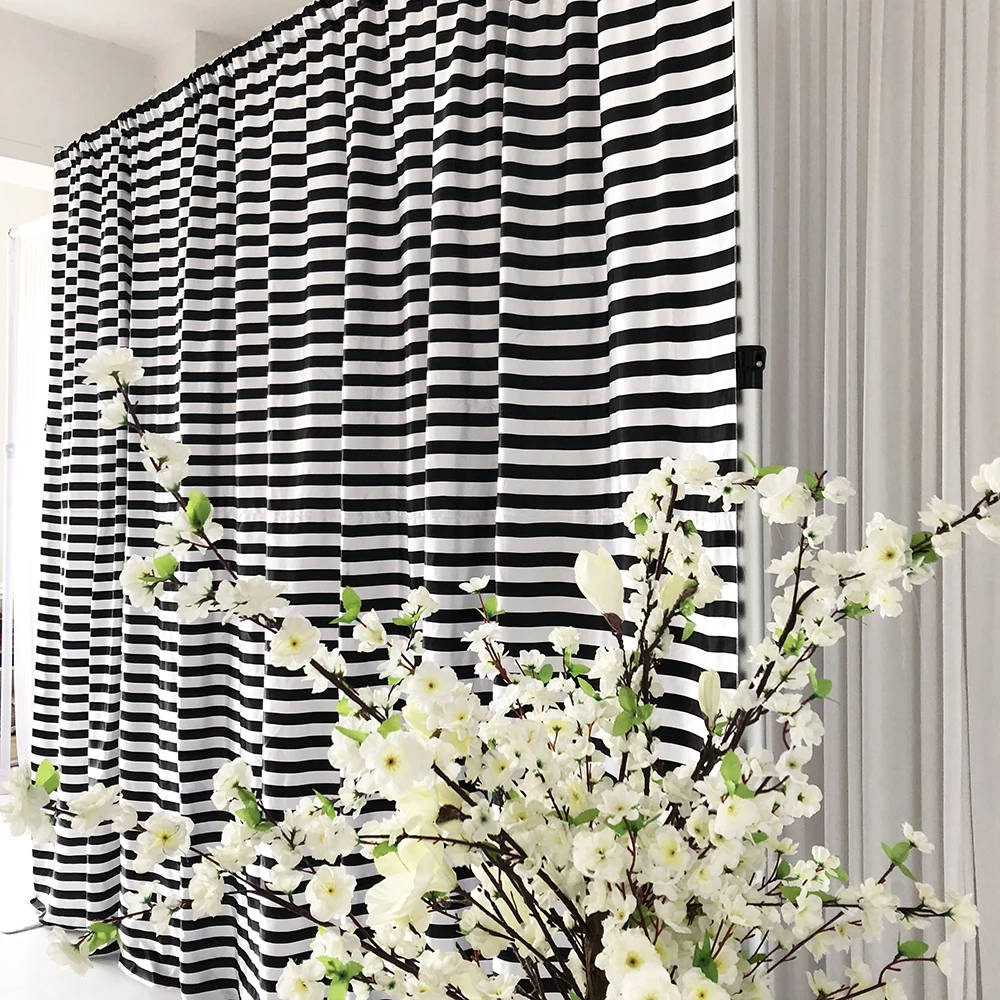 

Satin Stripe 3m W x2.8m H Curtain Drape Backdrop Wedding Party Decoration