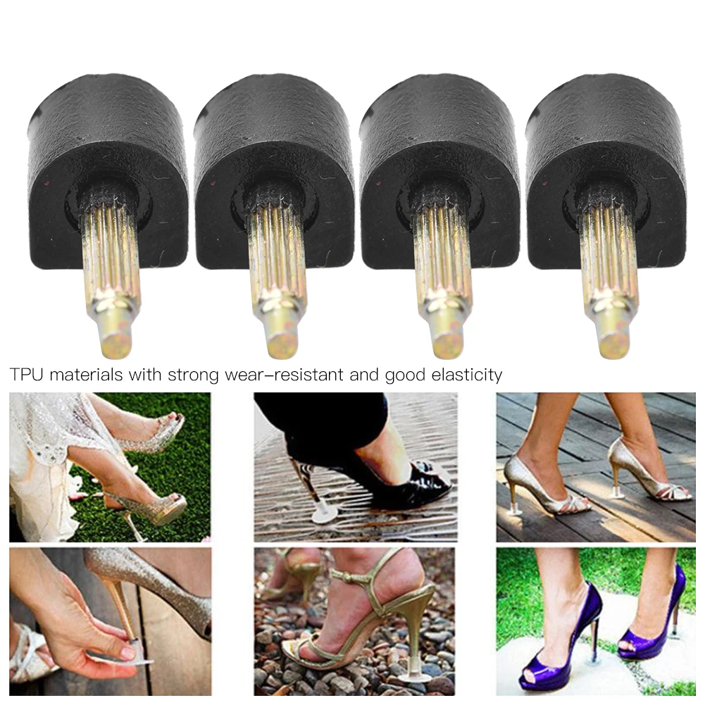 Shoe Repair Stickers 40Pcs High Heel Tip Replacement Repair Tips Pins Heel Stoppers Dowel Lifts Wear-Resistant Anti-Skid Mute Shoe Accessory