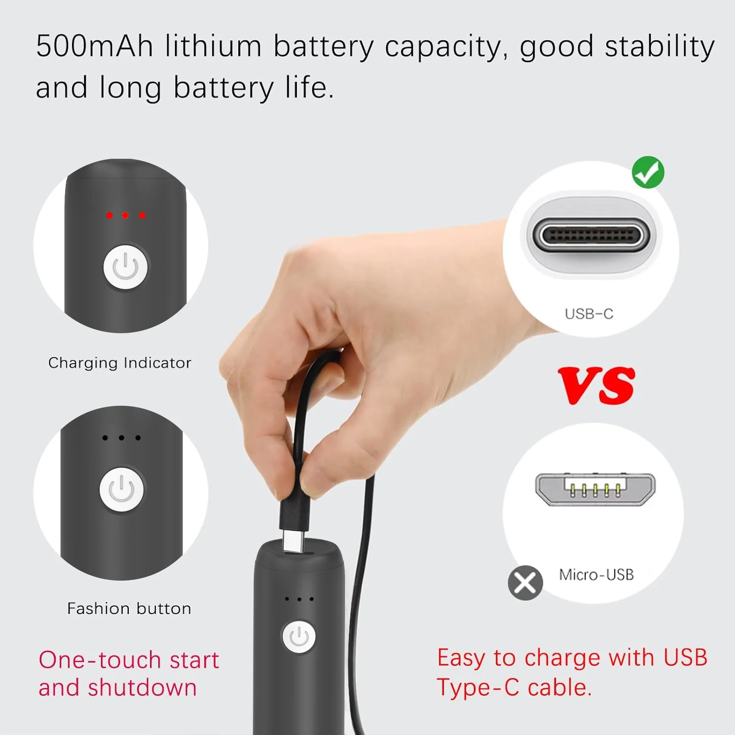 3-Speed Electric Milk Frother for Coffee with Whisk Stand-up Design Stainless Steel Frother Mixer Rechargeable for Cream 6