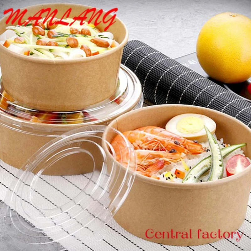 

Custom Custom take away noodle container food packaging ice disposable double wall coffee cups salad food paper bowl with lid