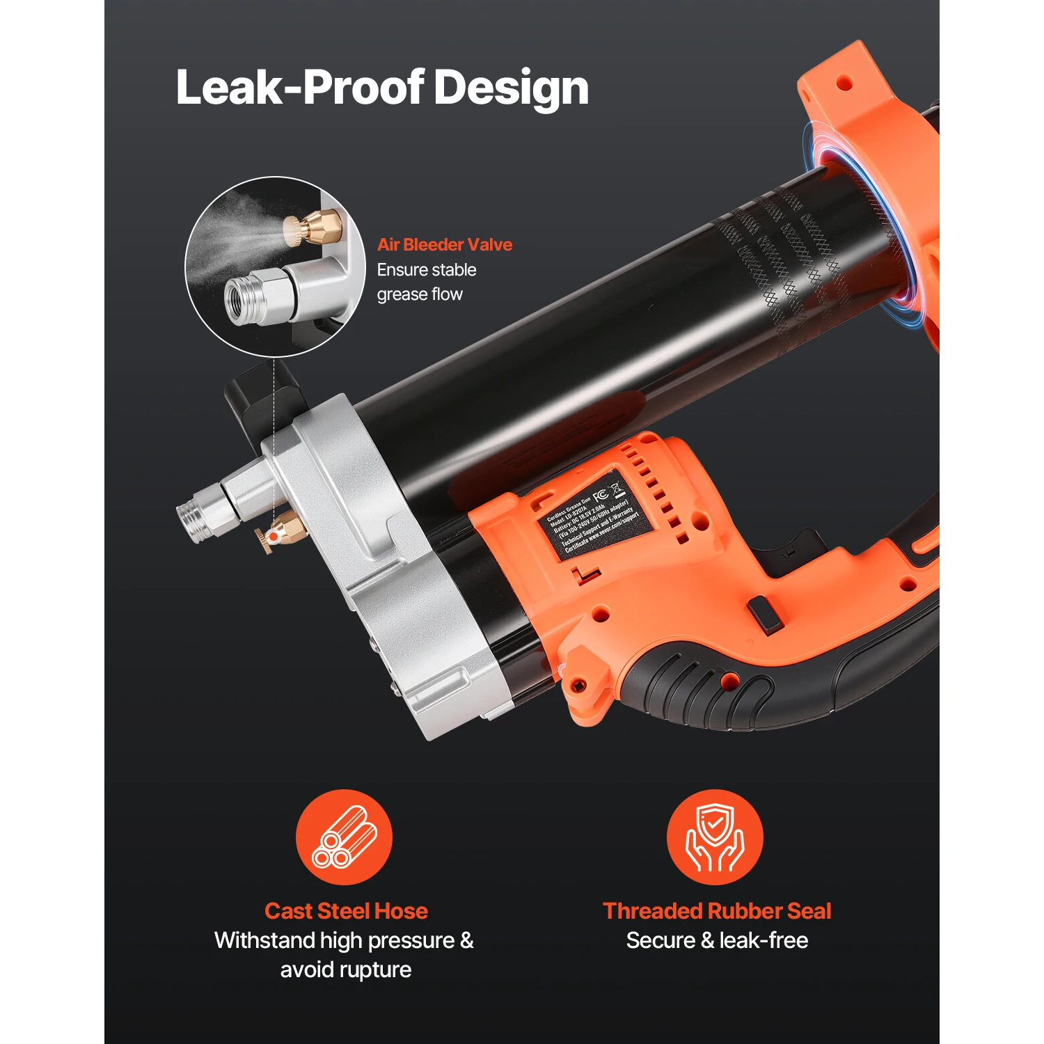 SucceBuy 8000PSI Cordless Electric Grease Gun with 35.4in Hose Car Maintenance Power Tool for 18V Battery Greasing Vehicles