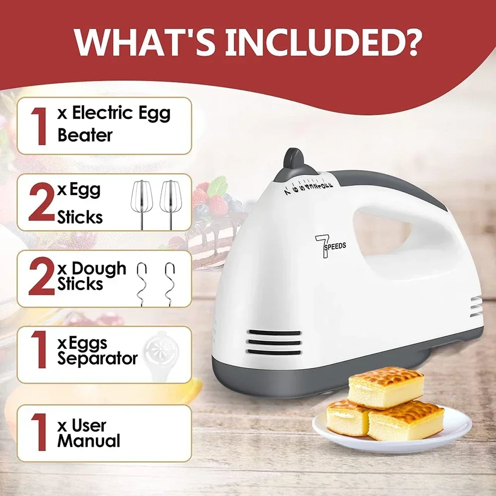 Electric Handheld Blender Mixer Egg Beater for Dough Cake Baking Pastry Food Processor egg beater food mixer electric blender