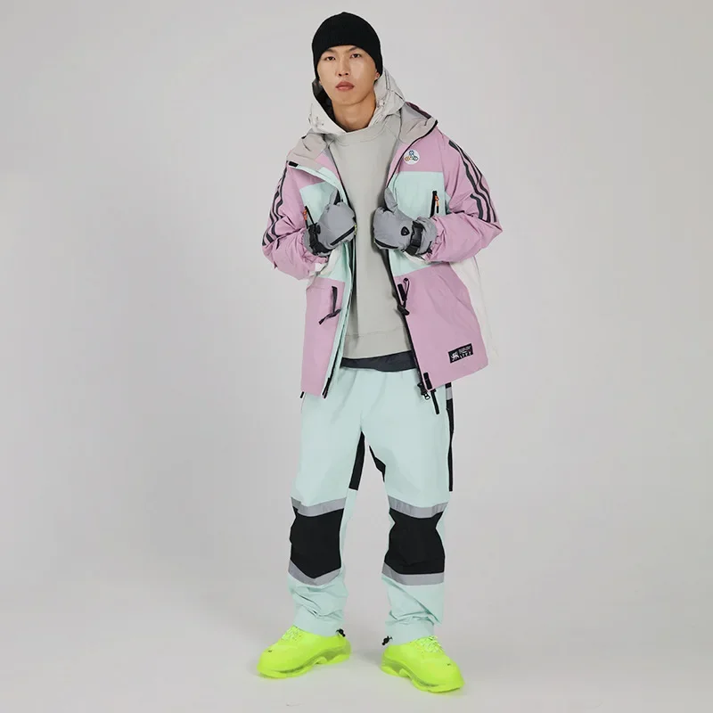 

2024 Winter Outdoor Warm Windproof Waterproof Breathable Snowboard Skiing Sets Men Snowboard Jacket Pant Woman Ski Suit Snowsuit