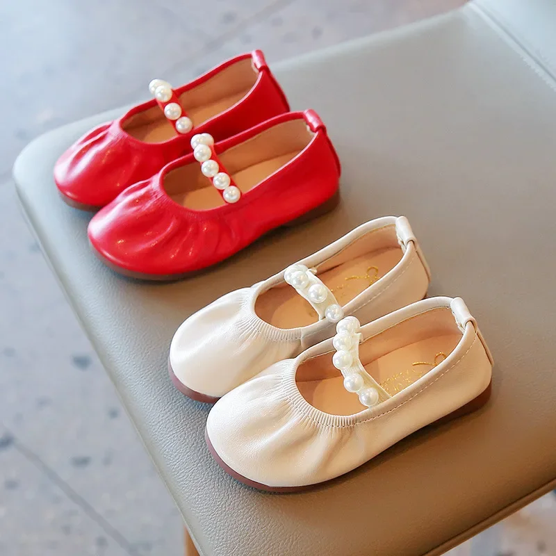 туфли Kid Little Leather Shoe 2023 Spring New Girl Princess Shoes Fashion Shallow Mouth Baby Shoes Soft Sole Girl Shoe Kid Shoes 5