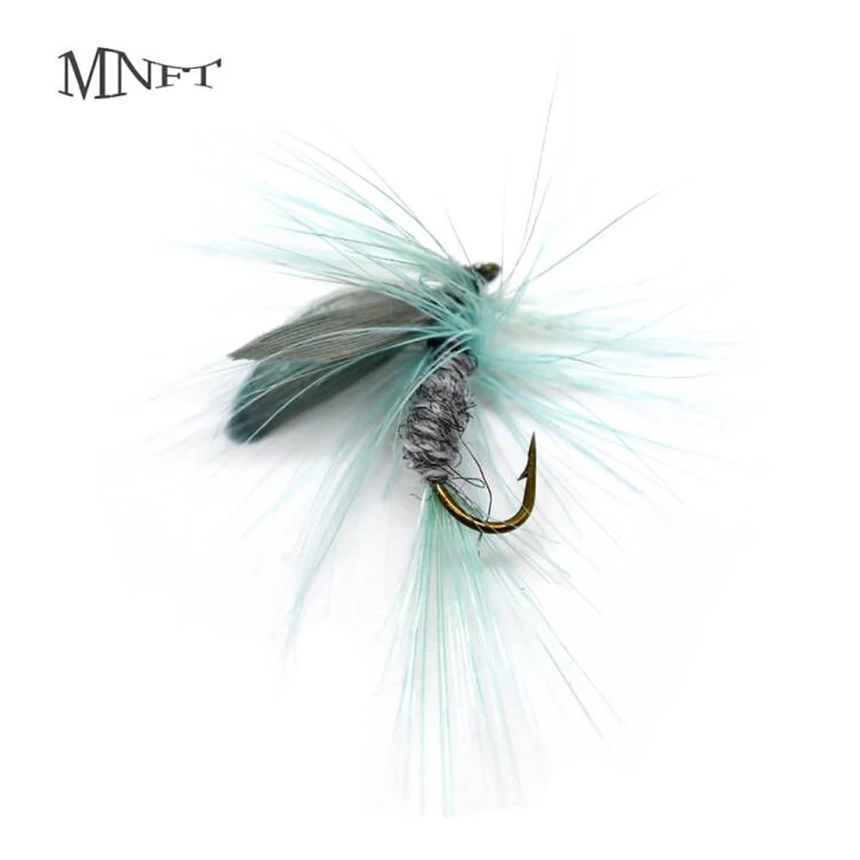 MNFT 10PCS Hooks 10# Grey Color Wing Fly Fishing Lure Artificial