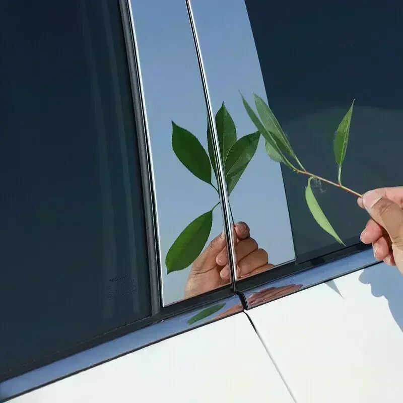 

6Pcs Silver Car BC Pillar Posts Cover Stickers Trim Door Window Exterior Column Parts For Hyundai Kona Encino Kauai 2018-2023
