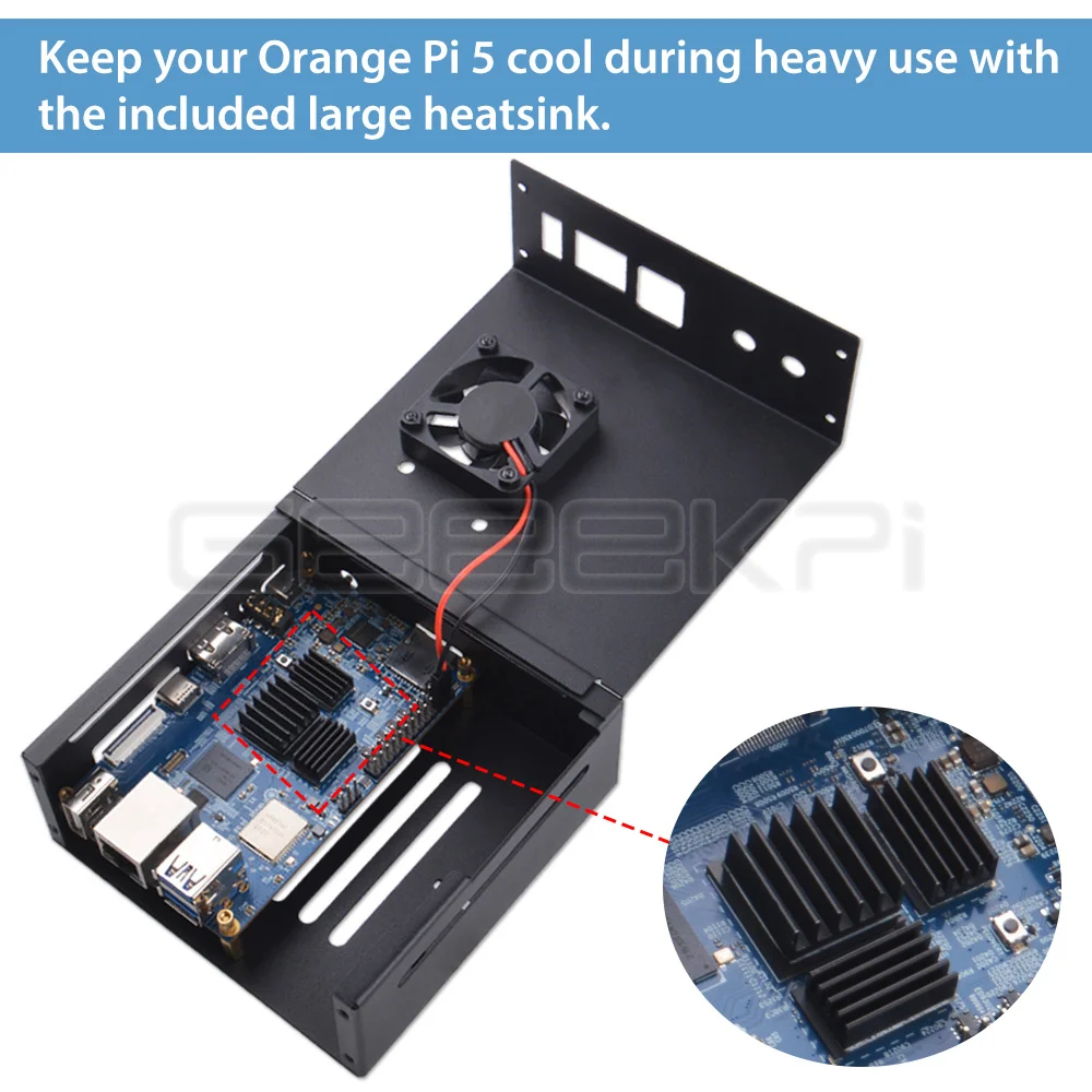 Gabinete, Casca De Ferro Com Ventilador, Dissipadores, Suporta 2280 SSD
