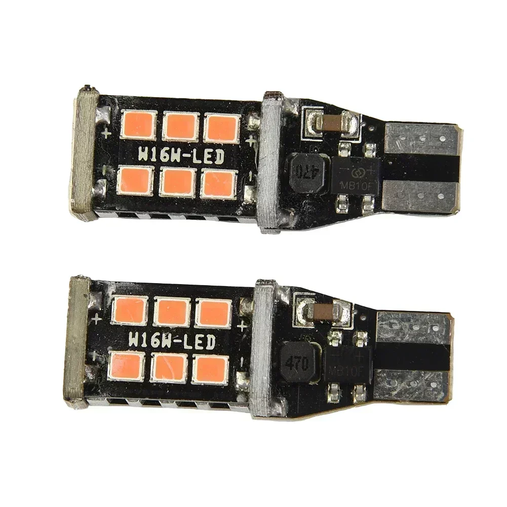 2pcs Red LED Center High Mount Stop 3RD Brake Light Bulb Canbus Error Free T15 921 912 904 916 917 920 922 W16W Brake Lamp Bulb