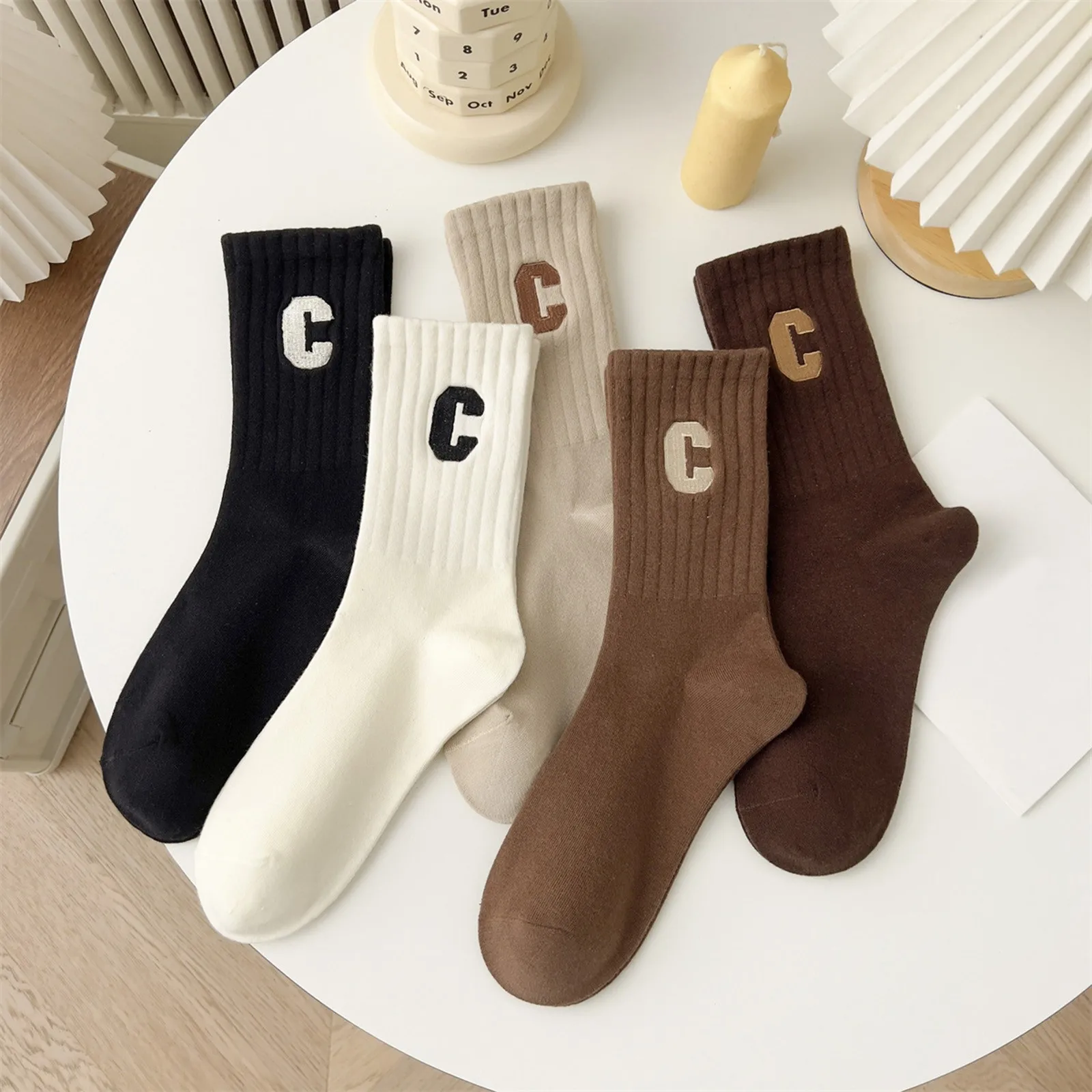 

Harajuku Sport Socks Women Ladies Combed Cotton Embroidered Letter College Style Sports Socks Student Comfortable Christmas Gift
