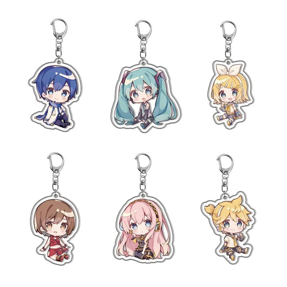 Game Hatsune Miku LAITO MEIKO Kagamine Rin Len Cosplay Acrylic Key Chain Keychain Pendant Prop Accessories Xmas Gift