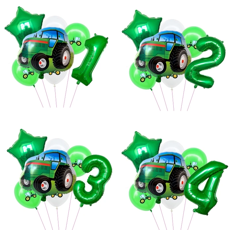 Construction Vehicle Birthday Party Balloon Set - 7 Pieces