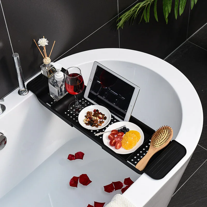 Expandable Bath Rack Side Drain Multiple Storage Shelves Non-slip Bridge Bathroom Accessories Bathtub bathtub storage rack