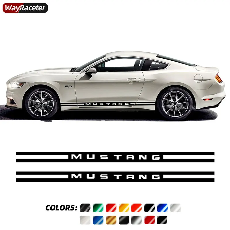 Rally Racing Sport Porta In Fibra Di Carbonio Strisce Laterali Gonna Adesivo Per Ford Mustang Shelby Gt Convertibile Gt500 Gt350 Boss 302