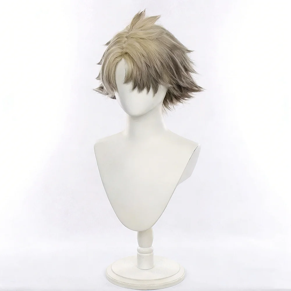 Generic Gradient Yellow Short Heat-Resistant Synthetic Wig for Cosplay Events