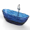 1750x785x640mm Oval Resin Ripple Bathtub Freestanding Floor Mounted Navy Blue Tansparent Tub BV001-3 3