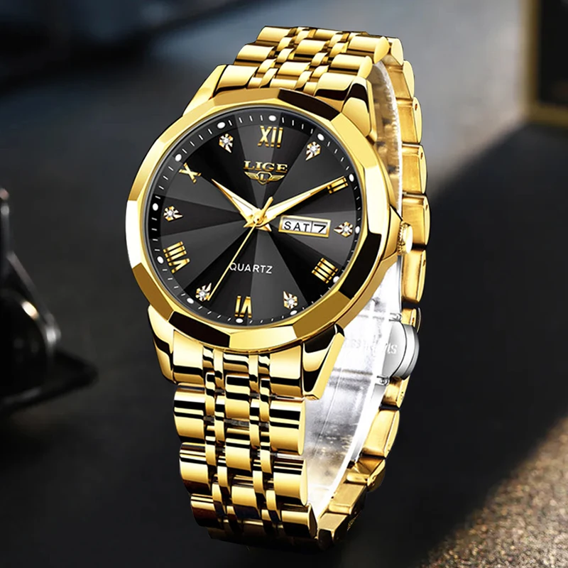 2025 New Mens Watches LIGE Top Brand Luxury Leather Casual Quartz Watch Men's Sport Waterproof Clock Watch Relogio Masculino+Box