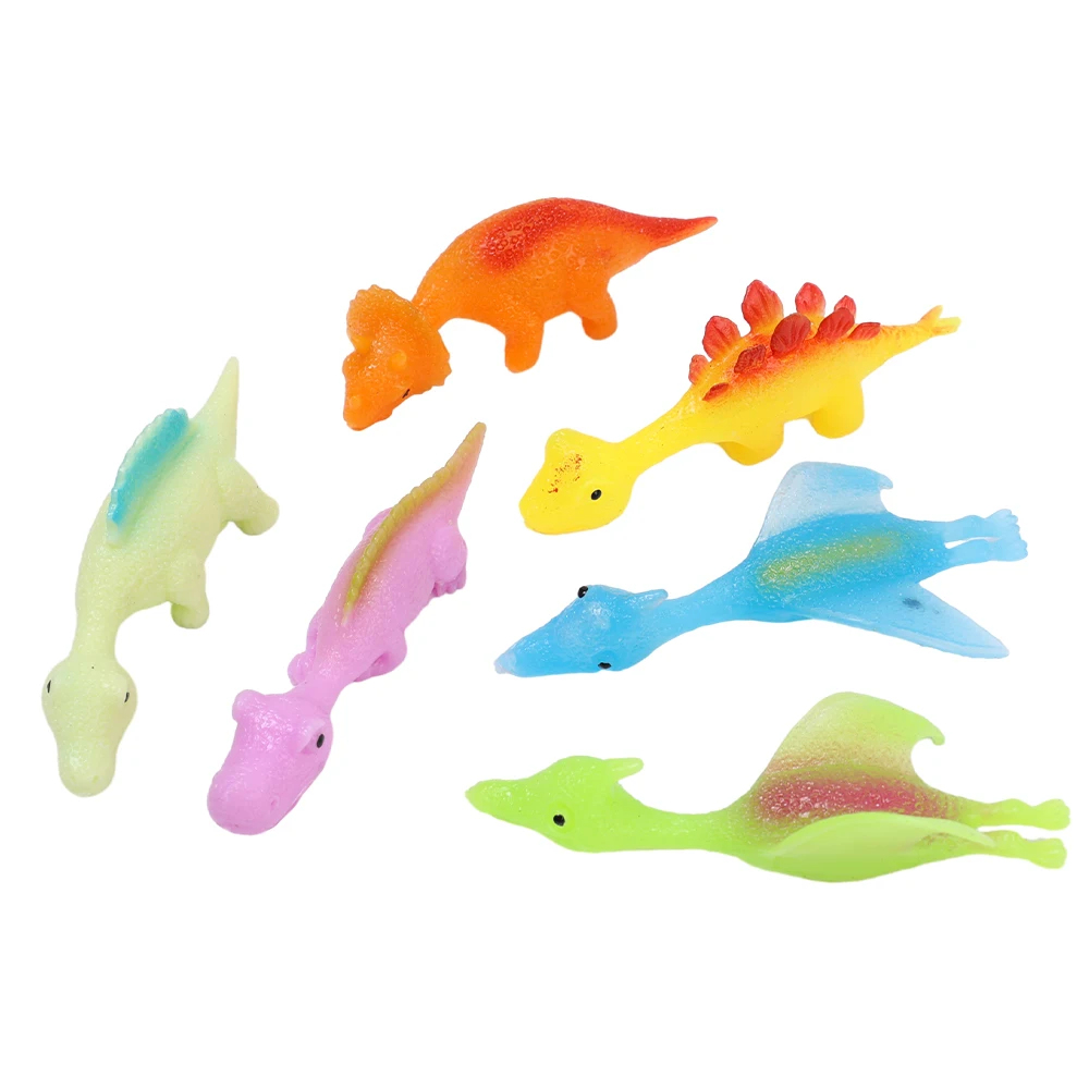 5/10pcs Mini Dinosaur Slingshot Toy Kids Children Creative Cartoon Animals Finger Games Stress Relief Shooting Playing Favors 3
