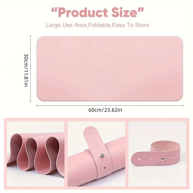 Nail Art Table Mat Portable Nail Art Armrest Professional Microfiber Leather Mat Salon