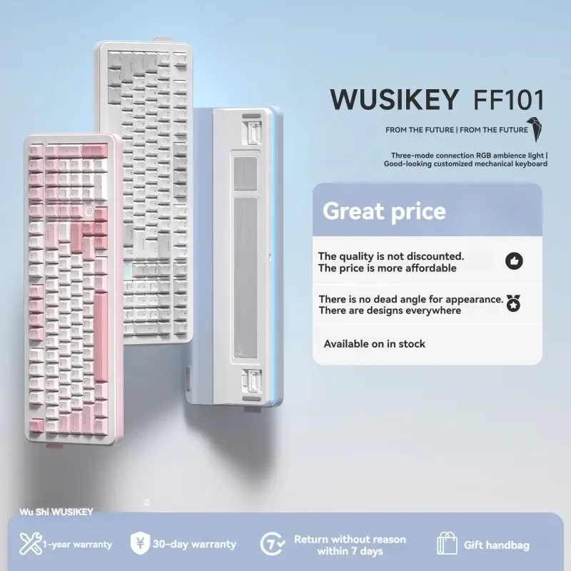 WUSIKEY FF101 Mechanical Keyboard Wireless Tri-mode Gasket